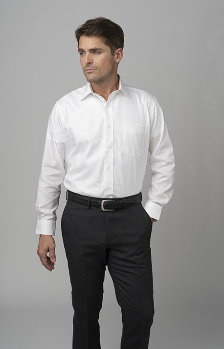 Men’s Royal Oxford Shirt Point Collar – White – Burk's Bay